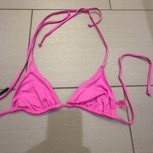 Skims Pink Triangle Bikini Top